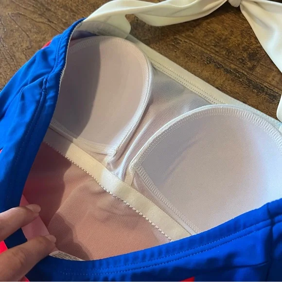 BODEN Santorini Halterneck Swimsuit One Piece Red/White/Blue Size 4R EUC - Picture 4 of 5